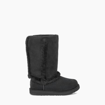 UGG Hadley II Tall Black Boots for Kids (ZMRV87150)